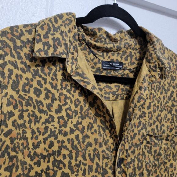 Zara Woman Leopard Print Blouse Medium Lyocell Hi Lo 690 - Picture 7 of 12